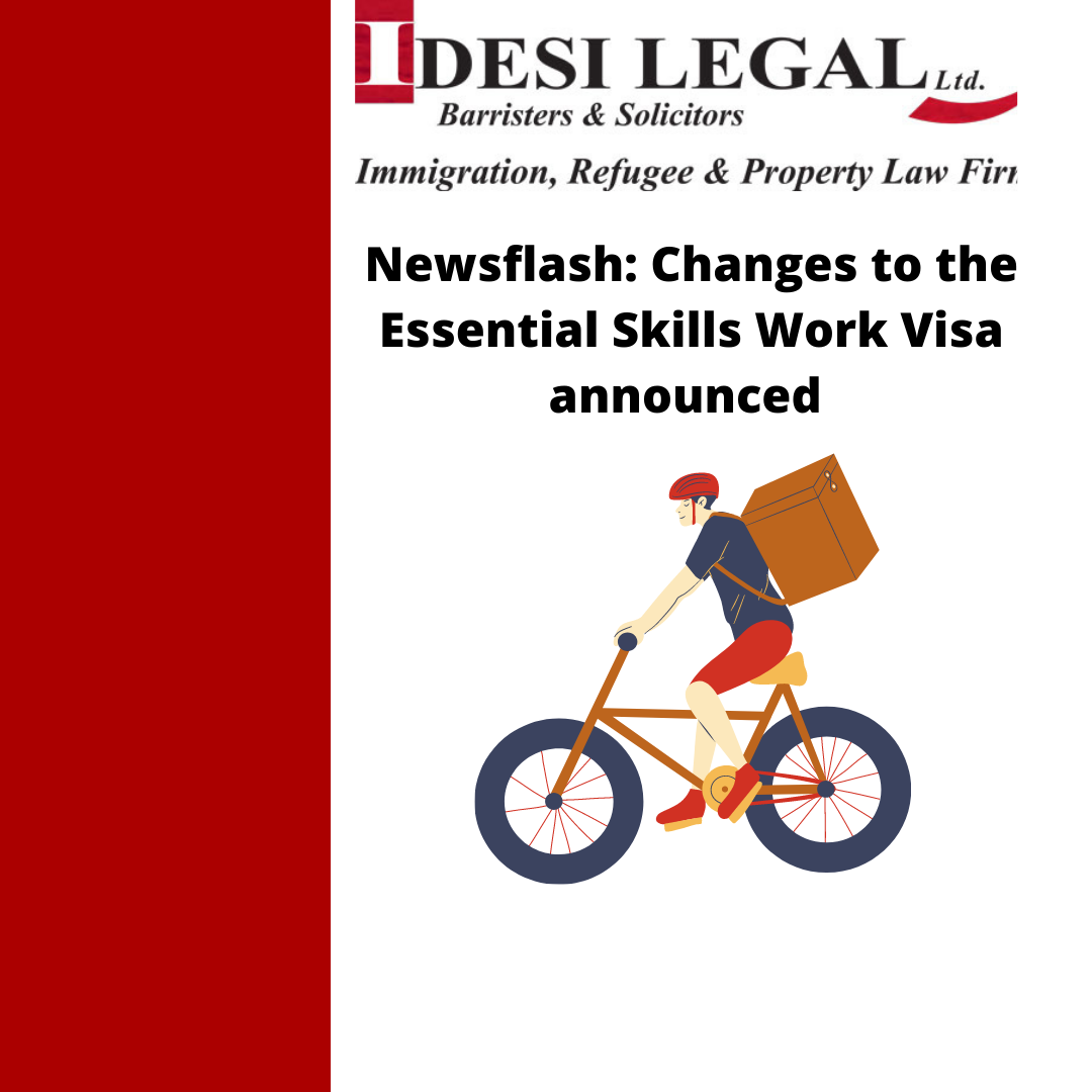 Newsflash – Essential Skills Work Visa changes